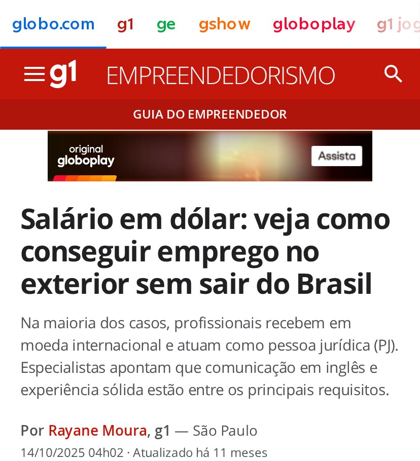Print da reportagem do g1 de 14/10/2025